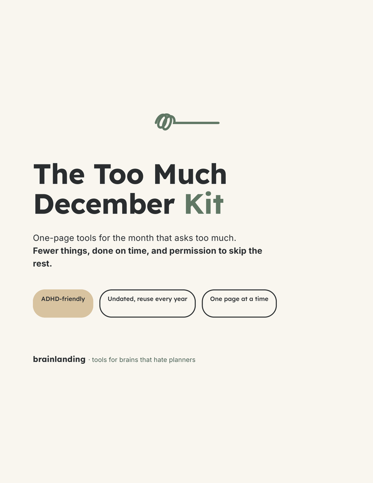 The cover page of The Too Much December Kit